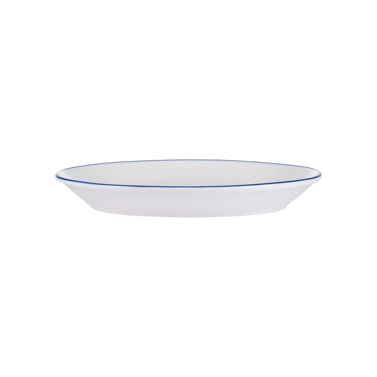 Libbey Porcelana Linea Porcelain Platter, 7 1/2" x 9 3/4", 24/Case - Blue Bright White White