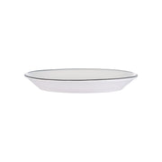 Libbey Porcelana Linea Porcelain Platter, 7 1/2" x 9 3/4", 24/Case - Black Bright White White