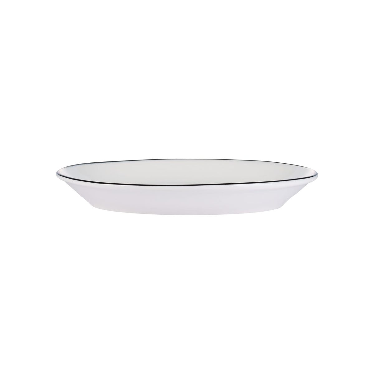 Libbey Porcelana Linea Porcelain Platter, 7 1/2" x 9 3/4", 24/Case - Black Bright White White