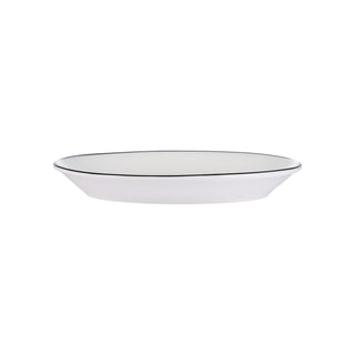 Libbey Porcelana Linea Porcelain Platter, 7 1/2" x 9 3/4", 24/Case - Black Bright White White