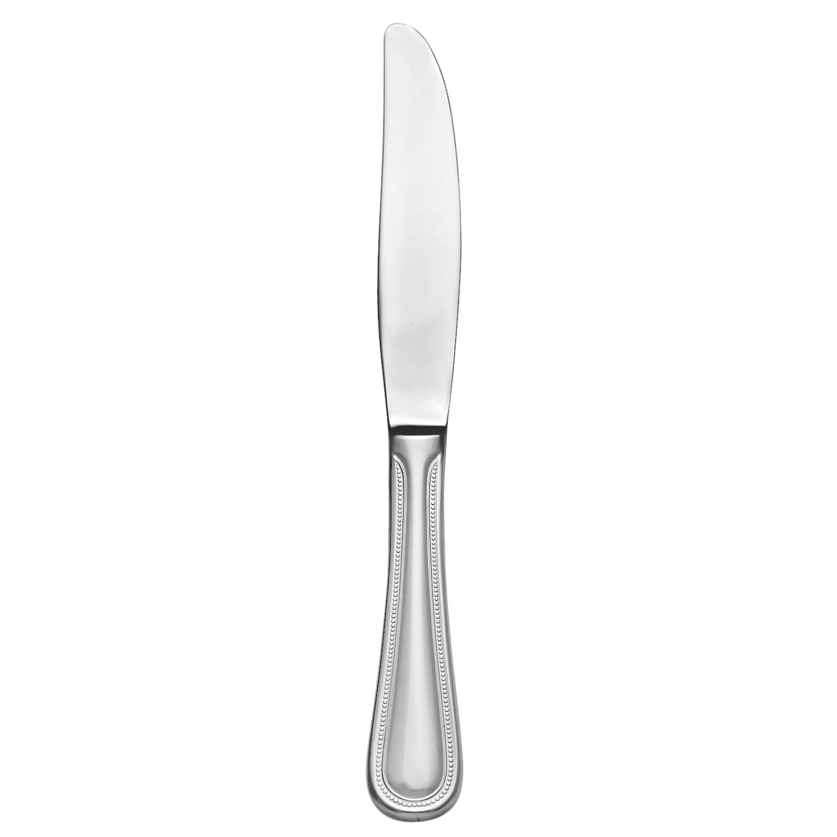 Libbey 407 Calais Stainless Steel Teaspoon, Silver, 12/Case - 9" Dessert Knife Pinched Bolster Serrated Blade