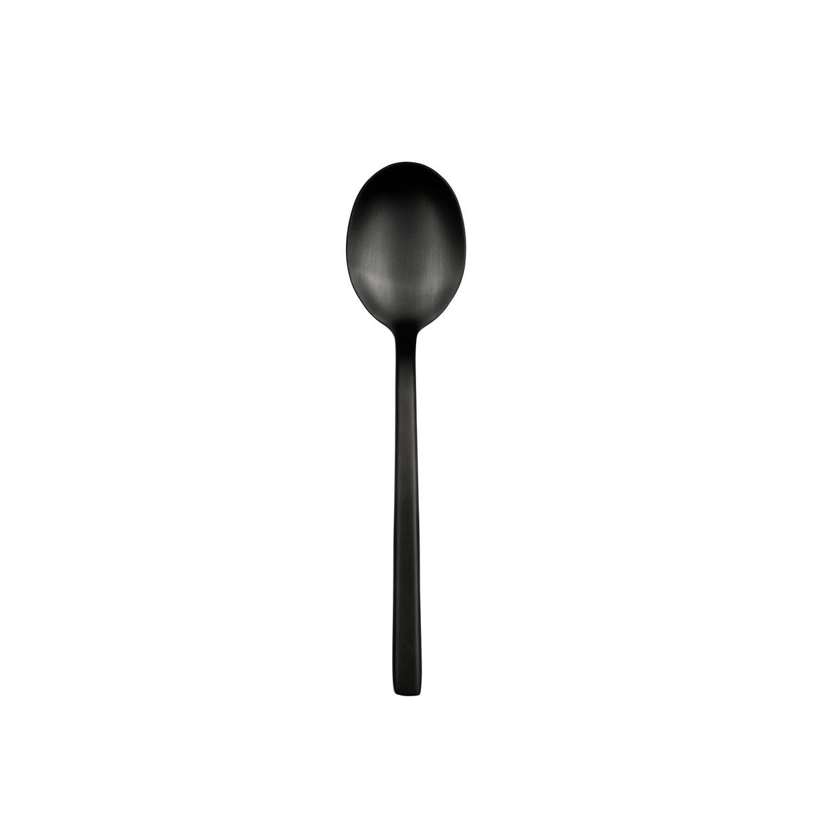 Libbey 863 Elexa Satin Noir Stainless Steel Teaspoon, Black - 8 1/8" Dinner Dessert Spoon 36/Case