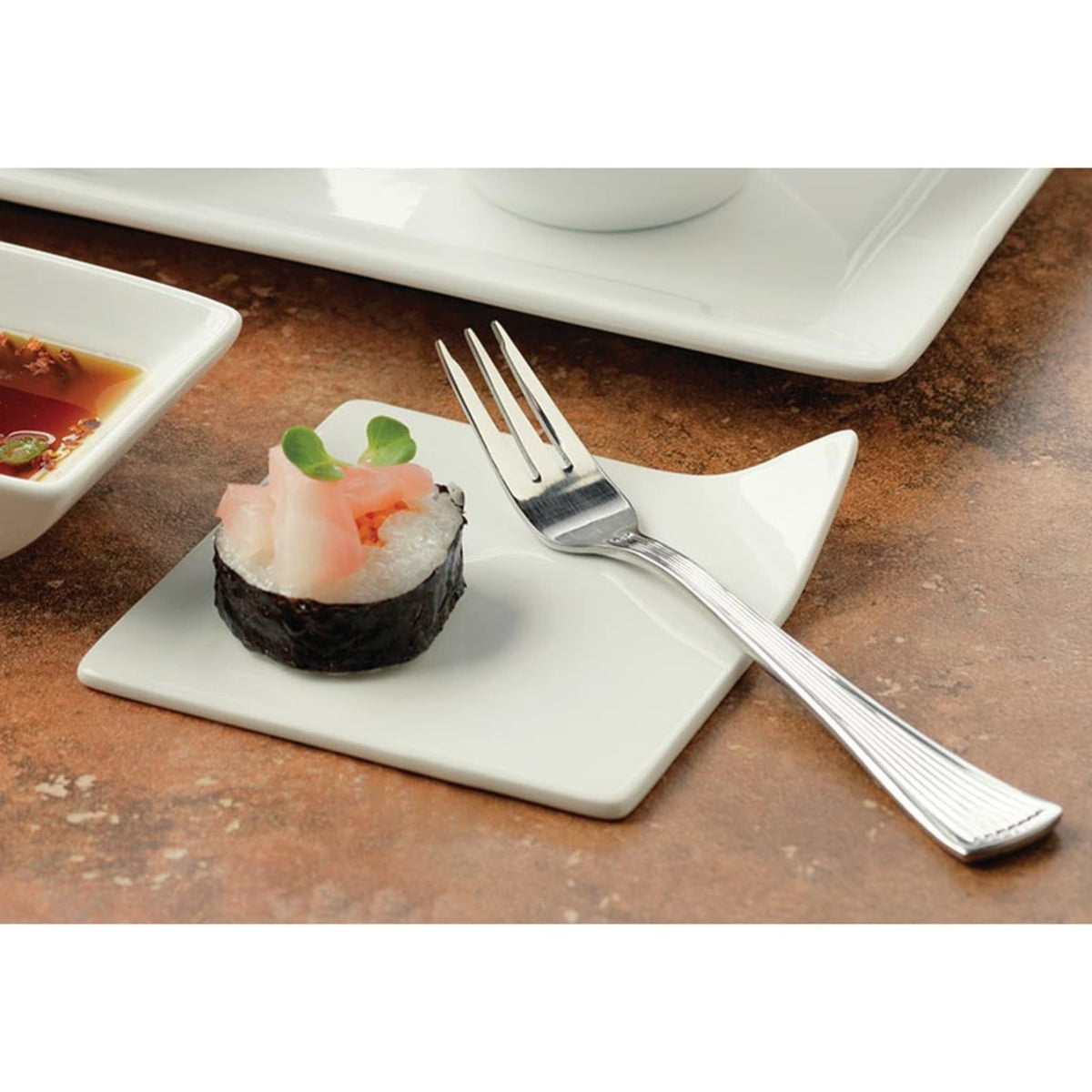 Libbey 881 Minuet Stainless Steel Teaspoon, Silver, 36/Case - 7 1/8" 18/0 Heavy Weight Salad Fork