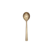 Reserve by Libbey 902 Santorini Stainless Steel Teaspoon, Gold - 6 1/8" Bouillon Spoon 12/Case