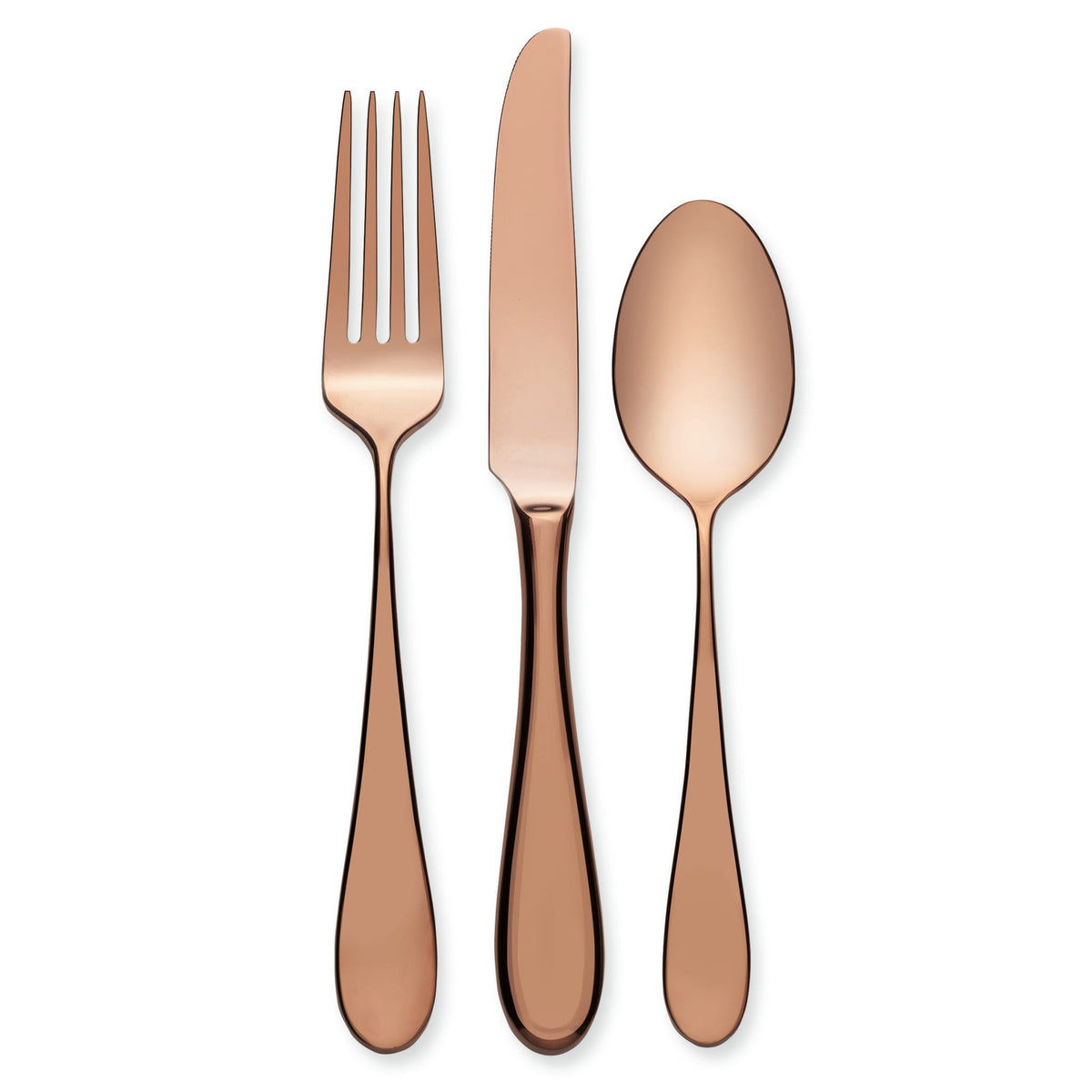 Reserve by Libbey 939 Santa Cruz Stainless Steel Teaspoon, Copper, 12/Case - 1 3/4" x 6 3/8"