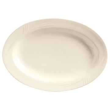 Libbey END-34 Endurance China Platter, 9 1/2" x 13 1/2", Ivory, 12/Case - Default Title