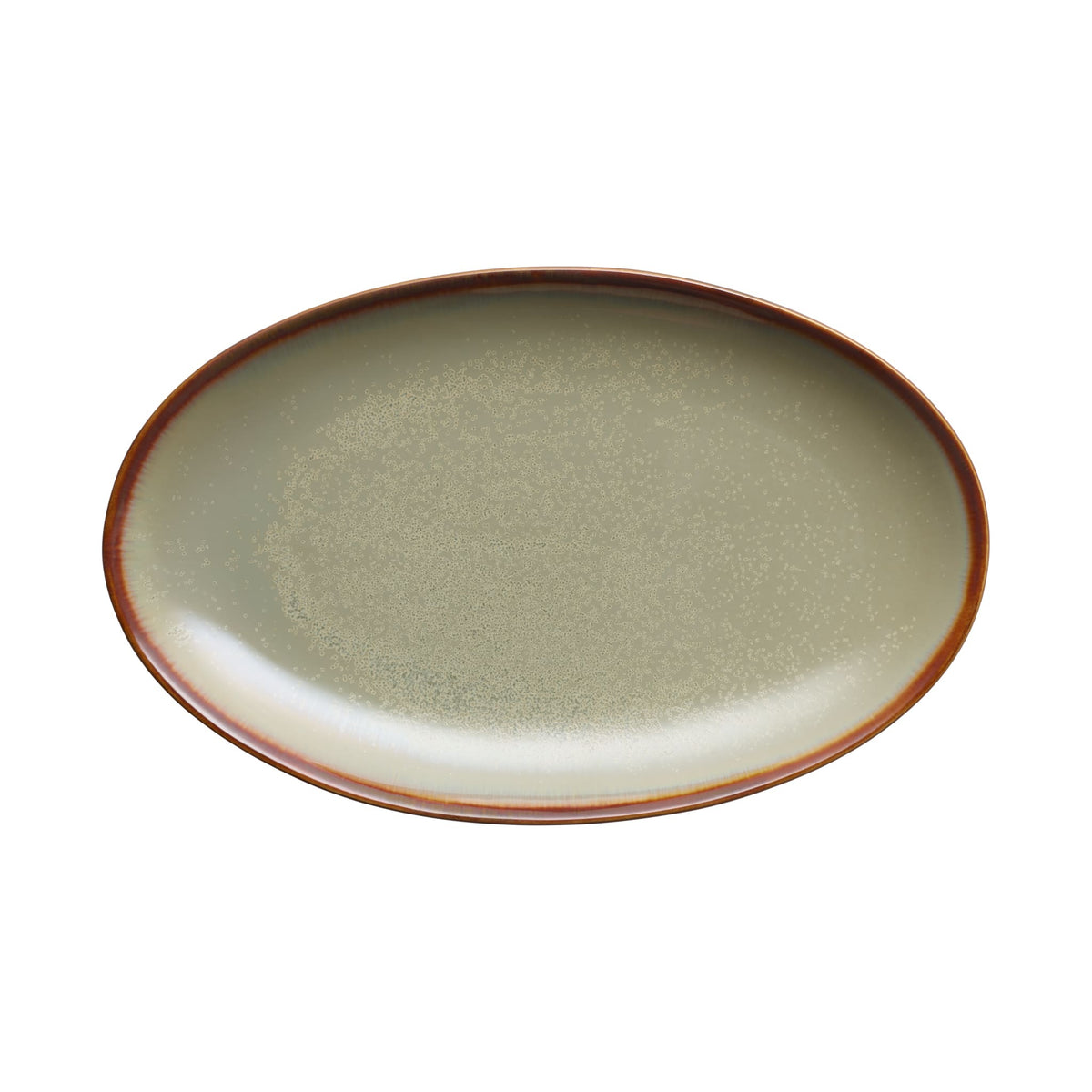 Libbey HEDON Hedonite Porcelain Platter, 12" Long, 12/Case - Green