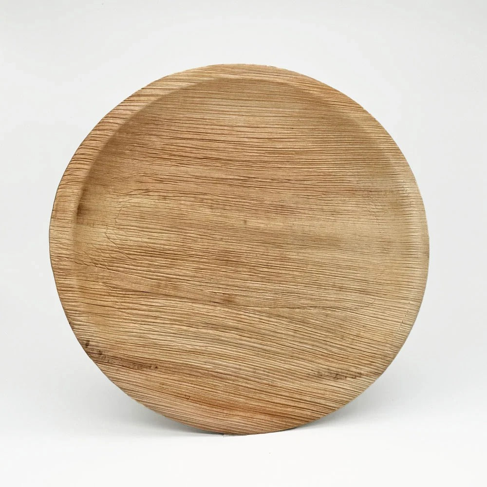 VerTerra LTD 01-01-25B Palm Leaves Plate, 9" Diameter, Brown, 300/Case - photo 3