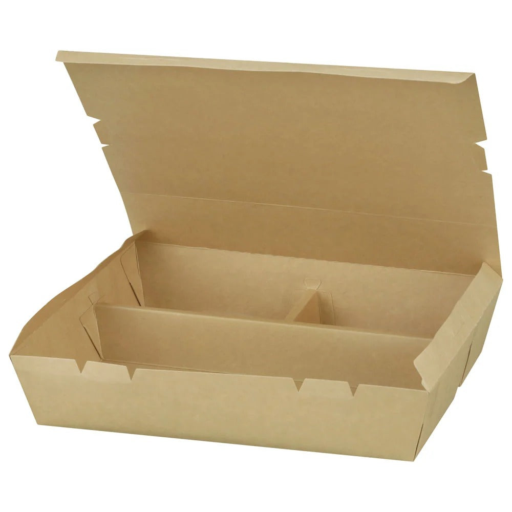 VerTerra LTD VT-PB Kraft Paperboard Bento Box, 2" High - 11"