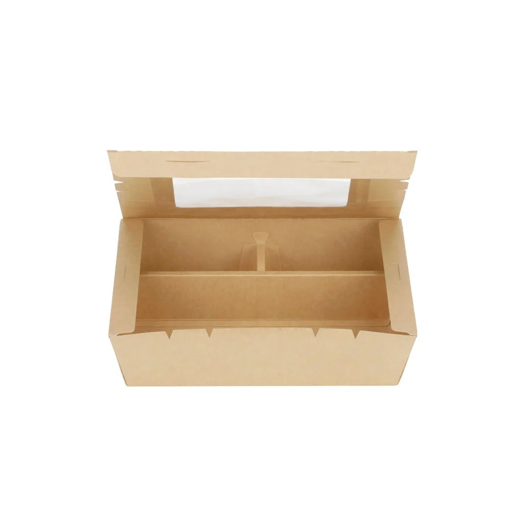 VerTerra LTD VT-PBW-9X7-3C Kraft Paperboard Bento Box, 7" x 9", 200/Case - photo 5