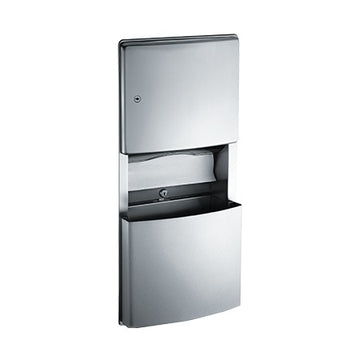 American Specialties, Inc. 10-204623 Stainless Steel Waste Receptacle, 350 - 475 Towels, Silver - 12 3/4"