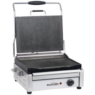Eurodib Panini Grill, Single, 120V - SFE02345 Grooved