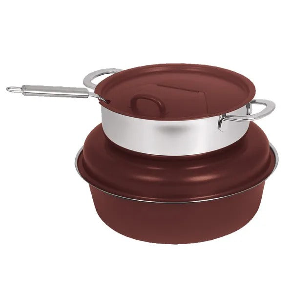 Spring USA Seasons Stainless Steel Induction Chafer, 6 qt. - Merlot Chrome Accents 2385-367-6
