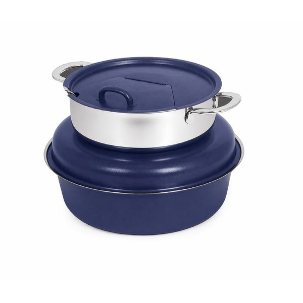 Spring USA Seasons Stainless Steel Induction Chafer, 6 qt. - Sapphire Chrome Accents 2385-467-6