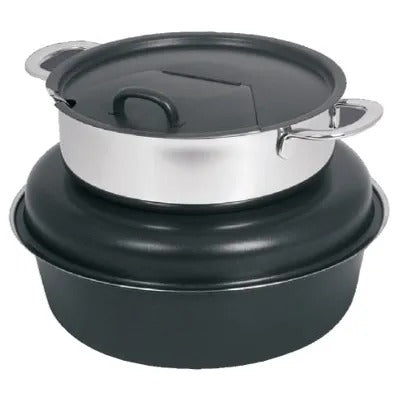 Spring USA Seasons Stainless Steel Induction Chafer, 6 qt. - Titanium Chrome Accents 2385-88-6