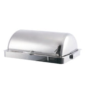 Spring USA 2546 Rondo Stainless Steel Electric Chafer, 9.875 qt., 110-120V - Gold Accent Mirrored Stainless Steel