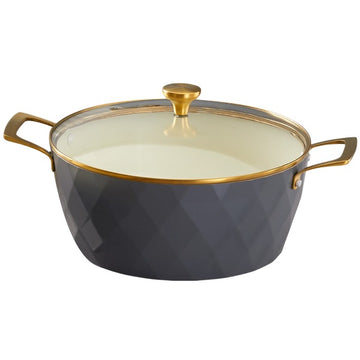 Spring USA 8858 Venice Cast Aluminum Casserole Pan, 7.4 qt. - Gold Gray