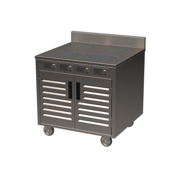 Spring USA BOH Mobile Cart, 36" Wide, Silver - 10.4kW
