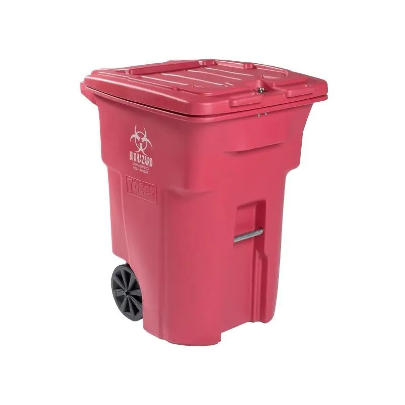 Toter Heavy Duty Plastic Waste Cart, Red - 96 gal.