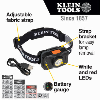 Klein Tools 56414 Plastic Headlamp, 1 11/16" x 2 15/16", Black - Default Title
