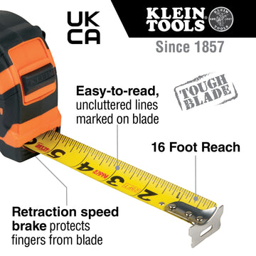 Klein Tools Tape Measure, 2 3/8" x 3 7/16" - Single