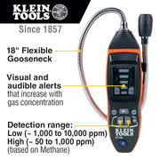 Klein Tools ET120 Gas Leak Detector, 1 3/4" x 28 5/16" - Default Title