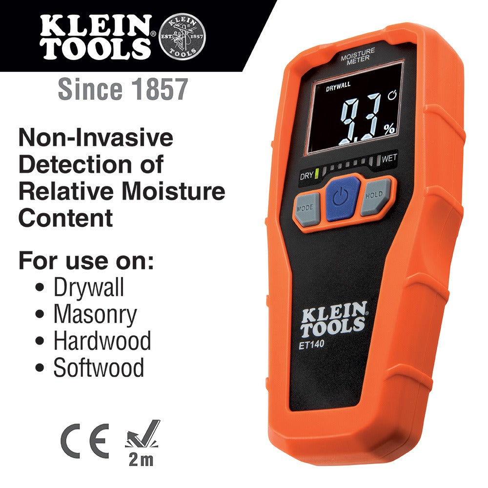 Klein Tools ET140 ABS Plastic Moisture Meter, 2 1/2" x 6" - Default Title