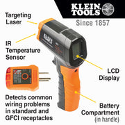 Klein Tools IR1KIT Receptacle Tester, 1 1/4 - 1 7/8" x 1 5/8 - 6" - Default Title