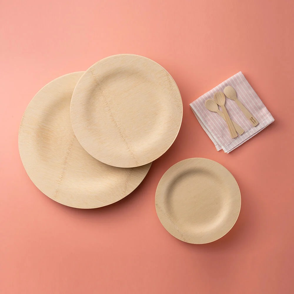 Bambu Bamboo Plate, Beige, 25/Pack - photo 4