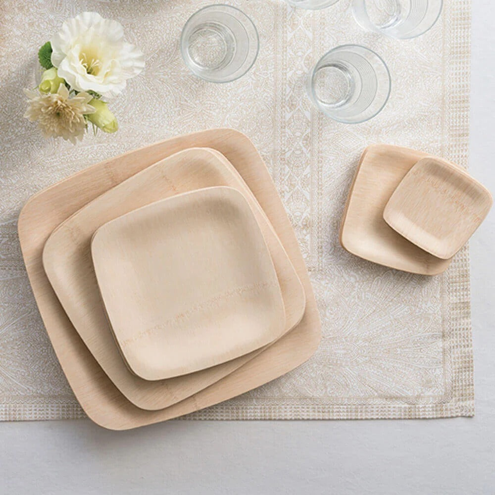 Bambu Bamboo Plate, Beige, 25/Pack - photo 3