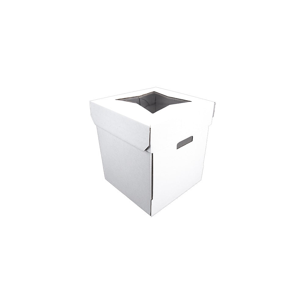 Southern Champion Corrugated Cardboard Cake Box, 12" High, White, 4/Pack - 10" x 10"