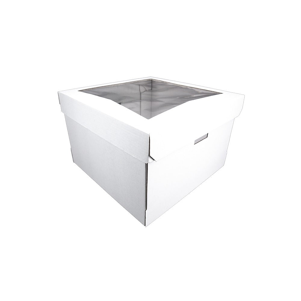 Southern Champion Corrugated Cardboard Cake Box, 12" High, White, 4/Pack - 16" x 16"