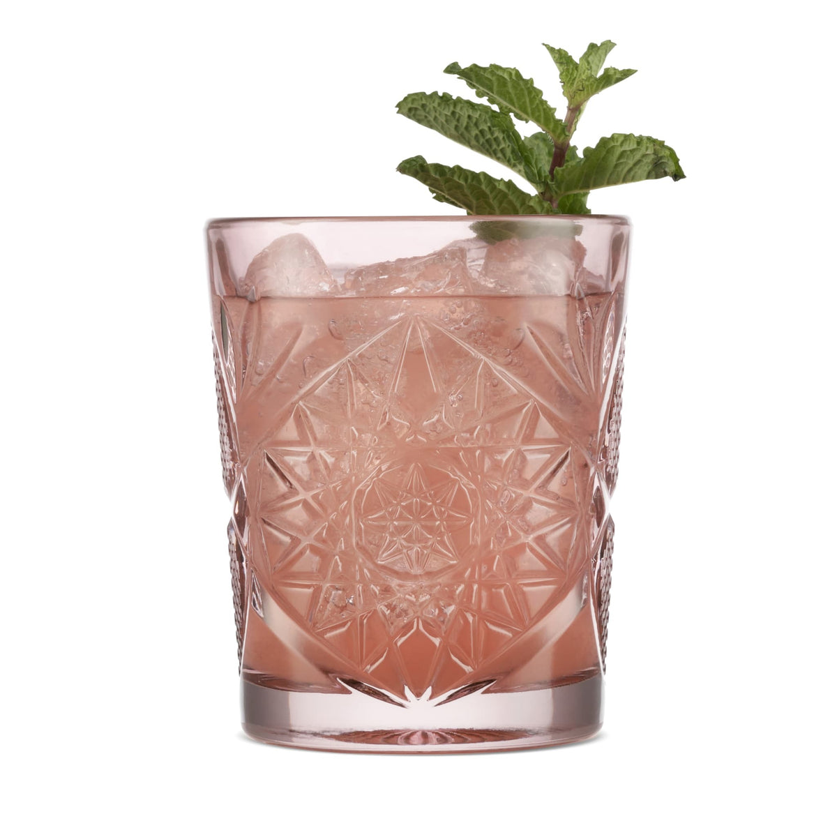 Libbey 5632 Hobstar Old Fashioned Glass, 12 oz. - Pink