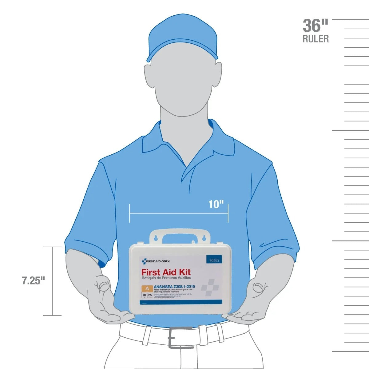First Aid Only 90562 Plastic First Aid Kit, 3" x 10" - photo 3