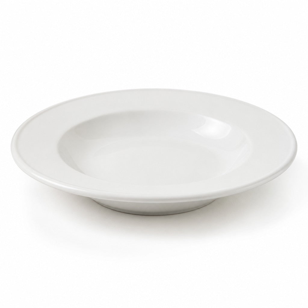 Acopa Bright White Wide Rim Stoneware Pasta Bowl, 16 oz.
