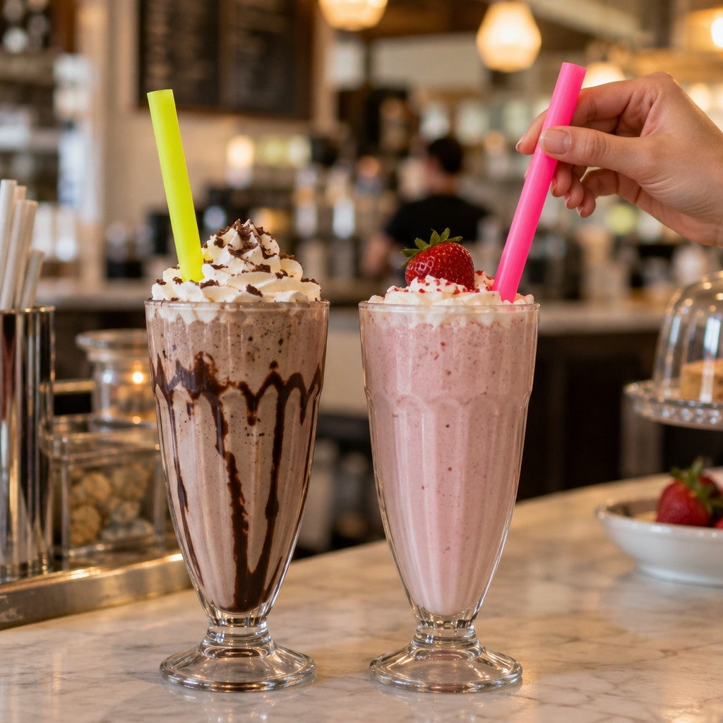 Choice Plastic Straw, Assorted - in use