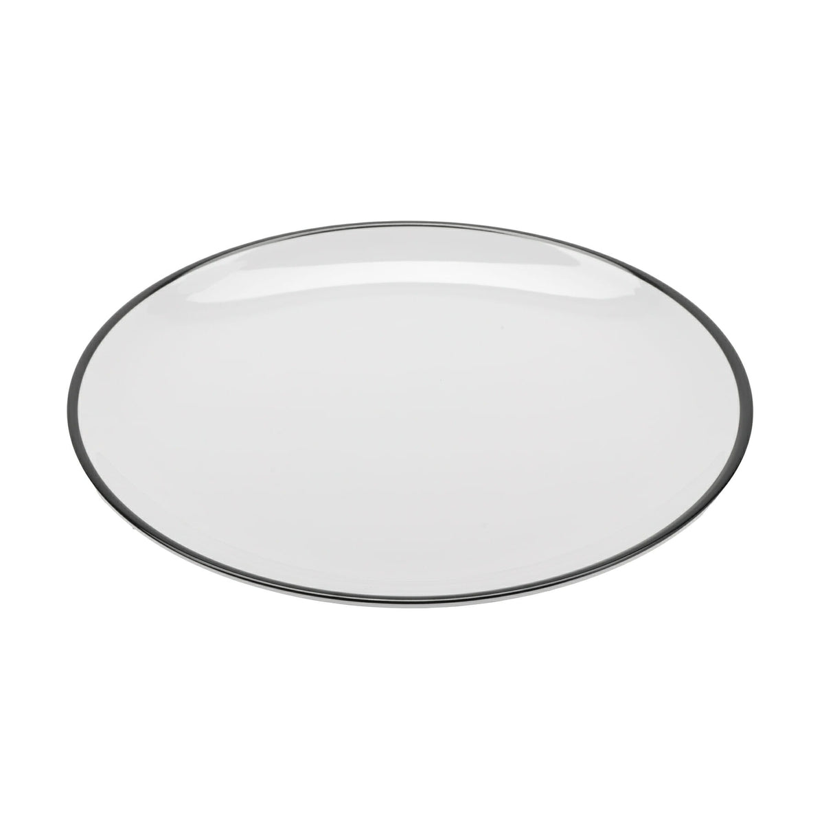 G.E.T. Enterprises CS-1100-W GET Settlement Bistro Melamine Dinner Plate, 11" Diameter, White - Black
