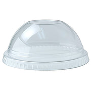Fabri-Kal Lid, Clear, 100/Pack - 12-24 Plastic Dome 1" Hole