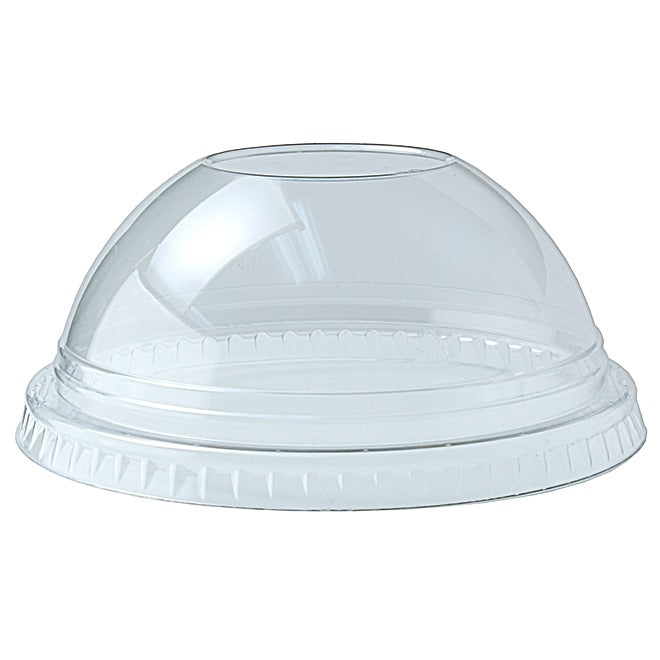 Fabri-Kal Lid, Clear, 100/Pack - 12-24 Plastic Dome 1" Hole