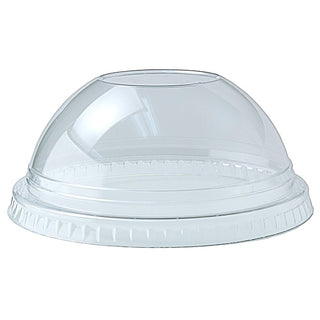 Fabri-Kal Lid, Clear, 100/Pack - 12-24 Plastic Dome 1" Hole
