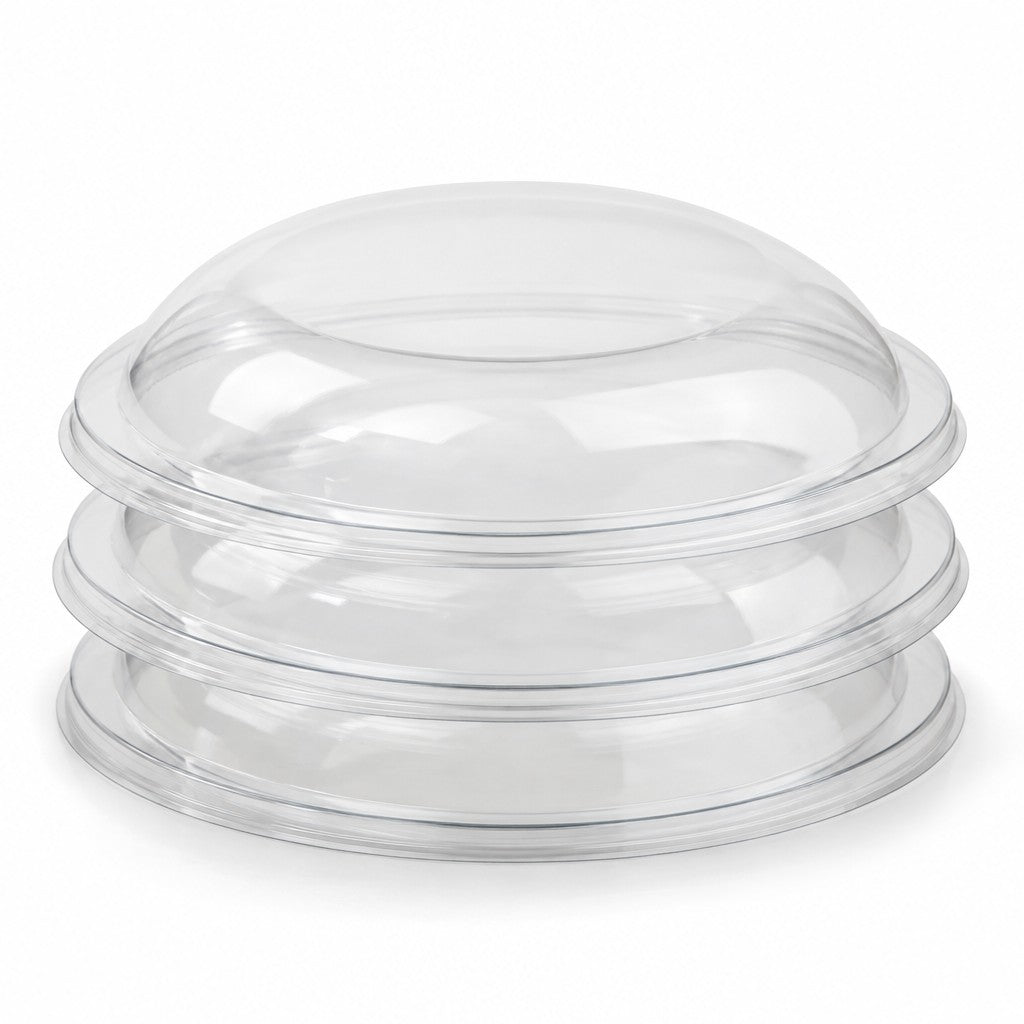 Visions PET Plastic Lid, M, Clear, 25/Pack