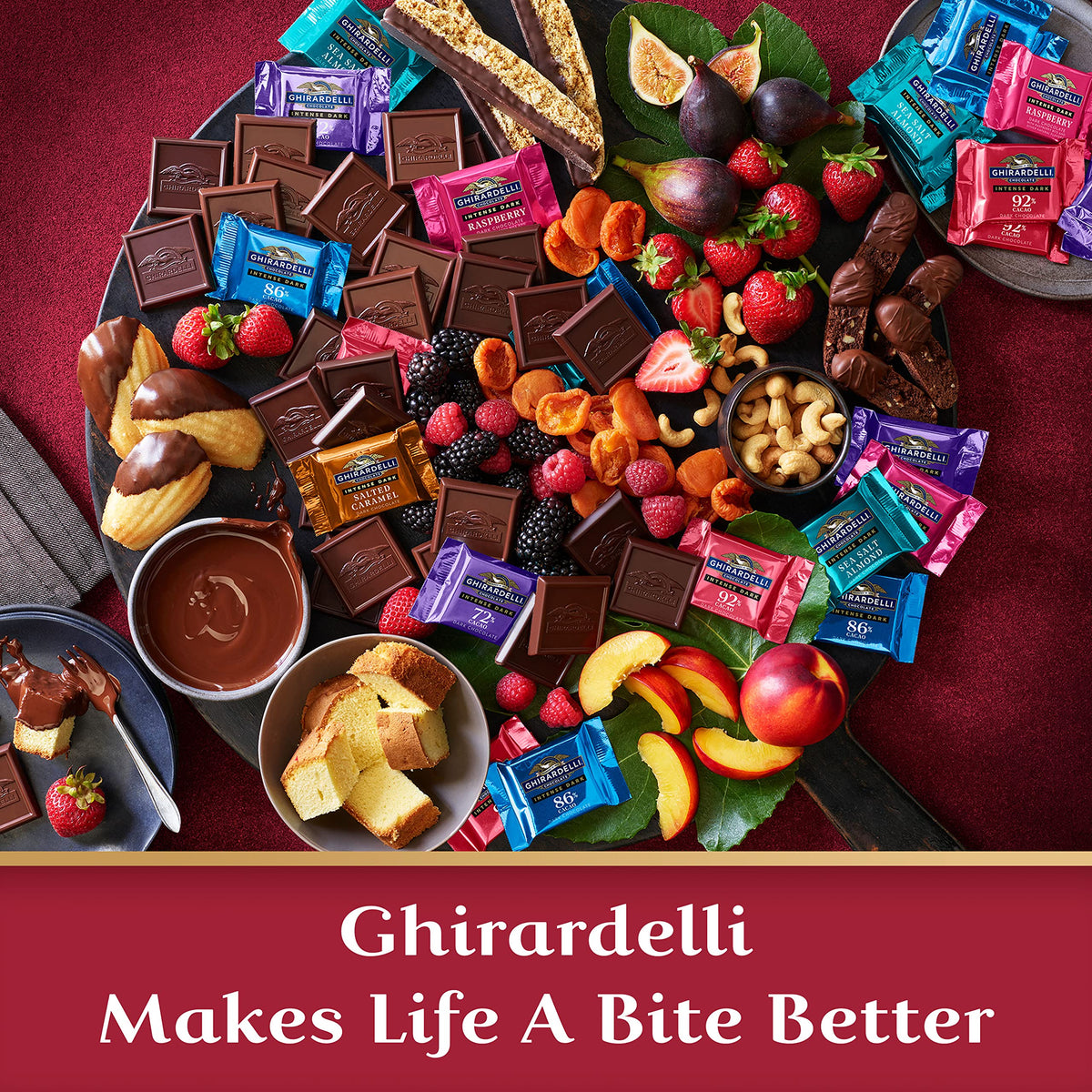 Dark Assorted Squares Bag by Ghirardelli – 14.86 Ounce (Pack of 1)