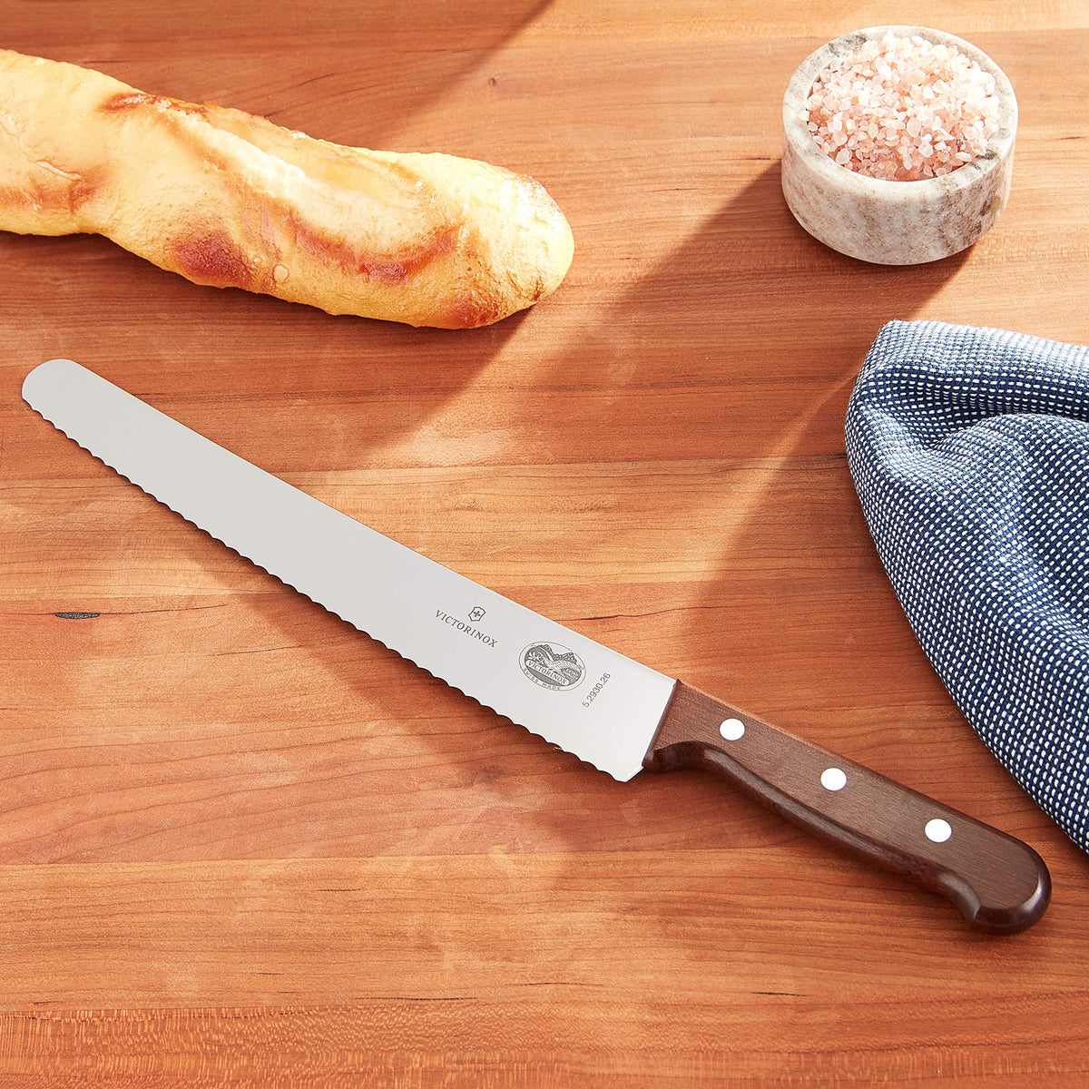 Swiss Army R.H. Forschner Bread Knife Rosewood 10.25 in by Victorinox – 10.3", Stainless Steel, Rosewood, Model 5.2930.26-X2