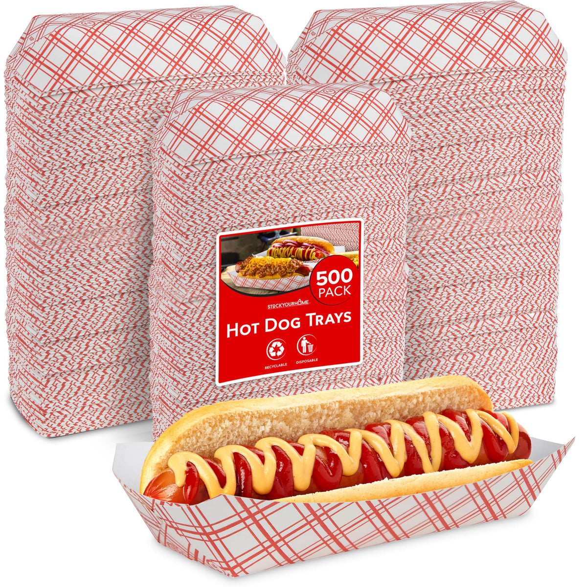 Stock Your Home 500 / 500 Count / Red Serving Trays