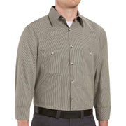 Red Kap 4X-Large / Khaki/Black Check / Micro-check Uniform Shirt, Regular Fit, Long Sleeve Tops