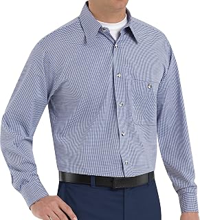 Red Kap Men's RK Mini Plaid Uniform Shirt