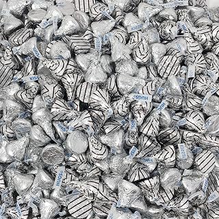 HERSHEY'S Kisses, Hugs and Kisses Milk Chocolate Assortment, Silver Striped Foils, 6 Pounds