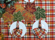 Cotton Craft Harvest Plaid Cloth Napkins, 17 x 17 Inches, Set of 12