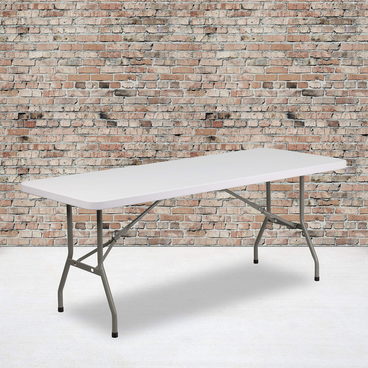 6-Foot Granite White Plastic Folding Table by Flash Furniture – 6 feet, Metal, Plastic, Plastic: Polyethylene, Granite White, Model DAD-YCZ-183B-GW-GG