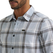 Men's All Purpose Classic Fit Short Sleeve Shirt – Cotton, Concrete Gray Plaid, Model 112382046